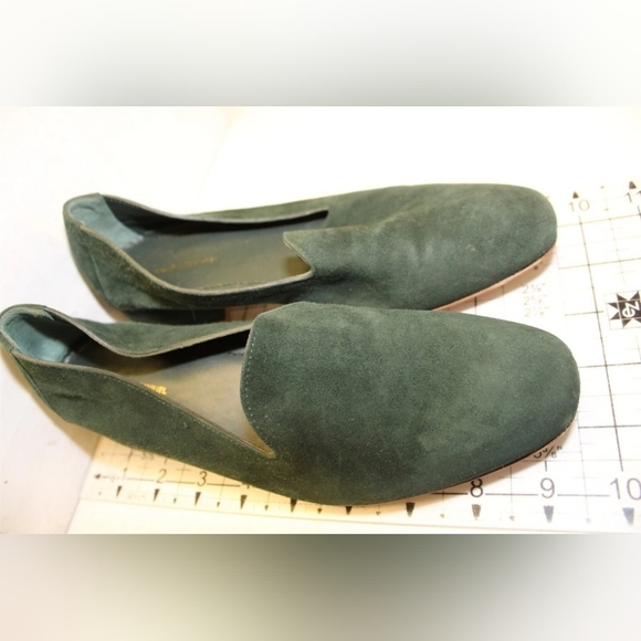 Mansur Gavriel Womens 6.5 36.5 Green Suede Low Heeled Loafers Italy Made Shoes - Picture 16 of 16